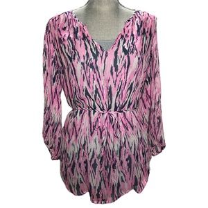 MELLA MOSS Pink Diamond Silk Blouse NWT S